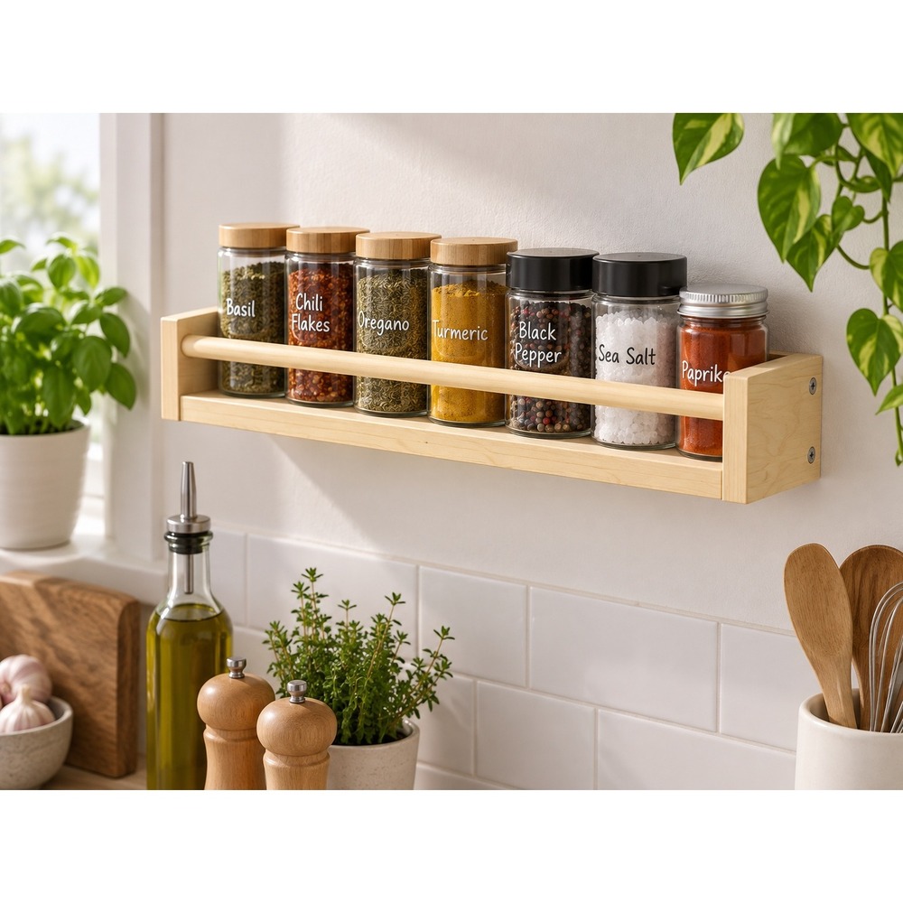 IKEA BEKVAM Spice Rack Solid Wood Wall Mounted Storage Shelf 400.701.85 NEW
